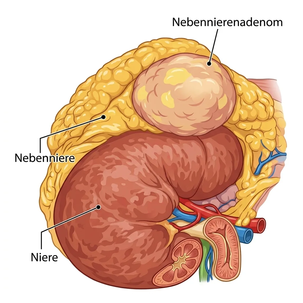 Medizinische Illustration: Nebennierenchirurgie