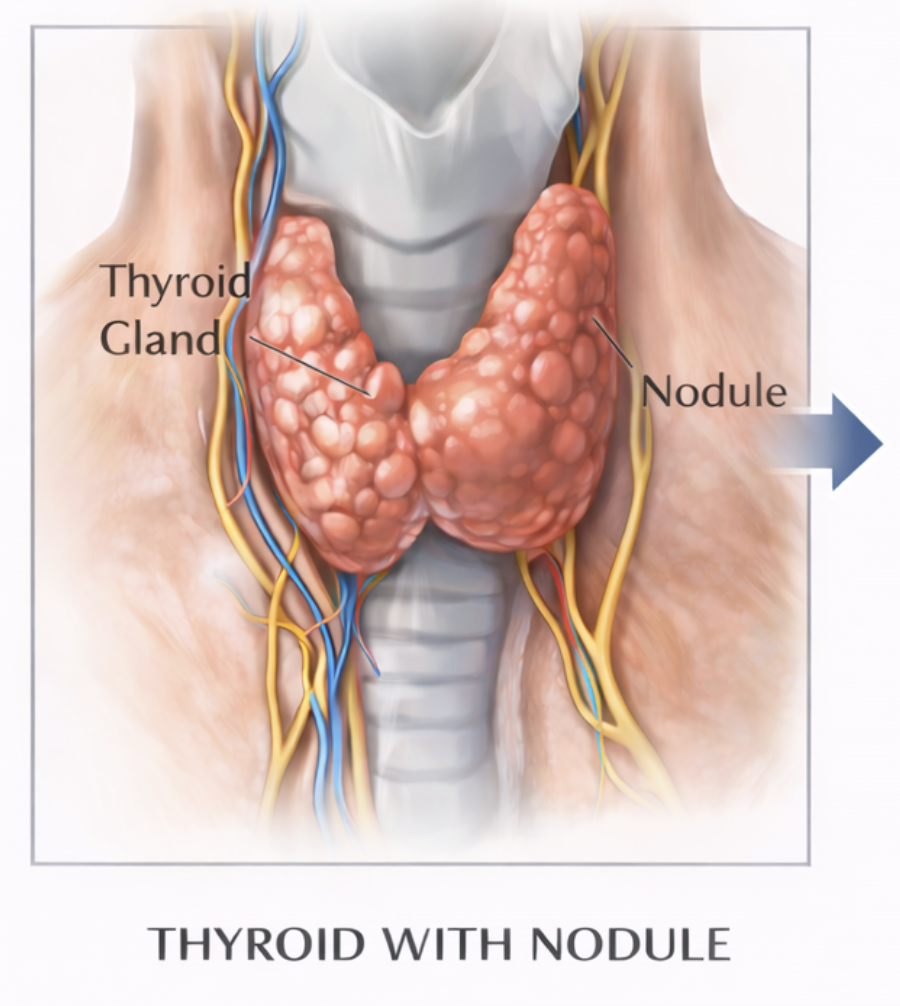 Medizinische Illustration: Schilddr&uuml;senchirurgie